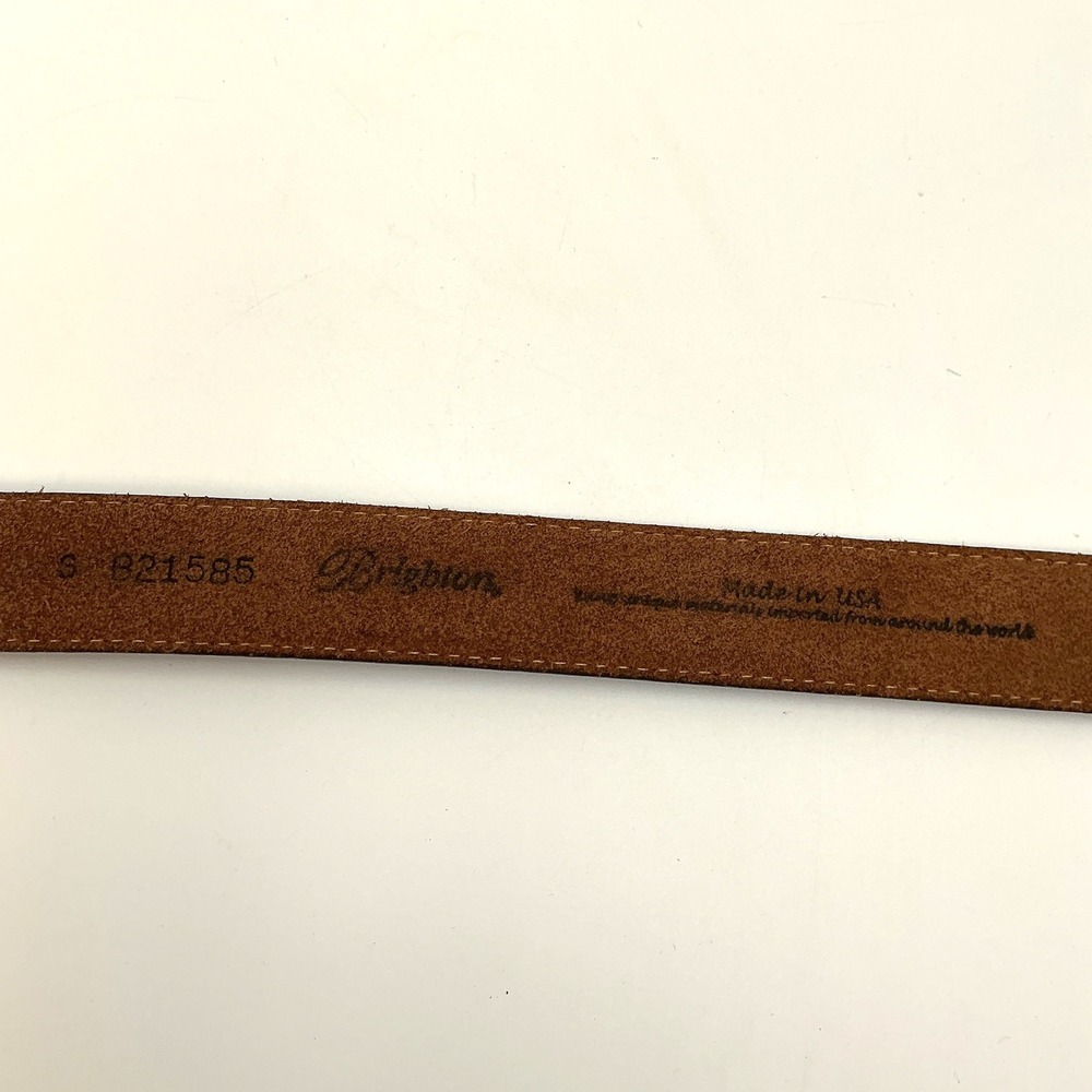 Brighton Brown Leather Belt Silver Western Buckle w/ Heart Charm B21585 Size S - Picture 3 of 6